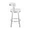 Armen Living Kobe 26" Counter Height Swivel Bar Stool in Brushed Stainless Steel Finish and White Faux Leather 721535761821 - alternate 9